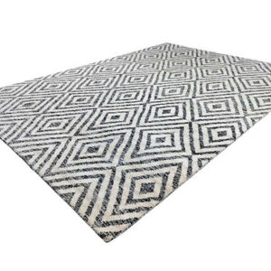 Hand Knotted Woolen Carpet Moroccan Modern White/Natural AH